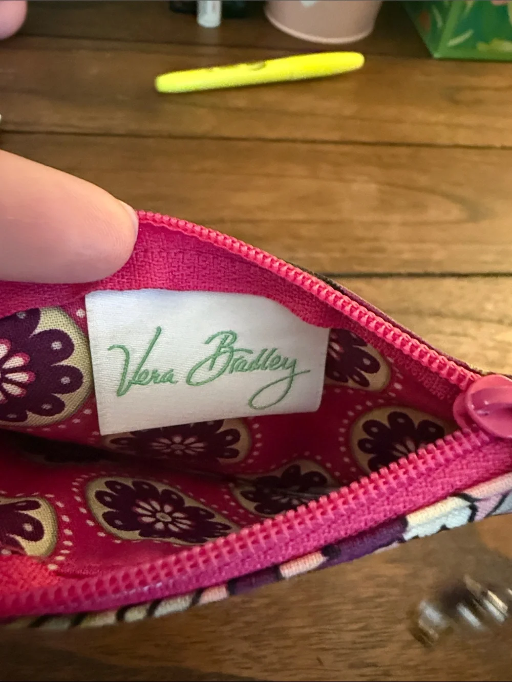 Vera Bradley coin pouch with ID holder